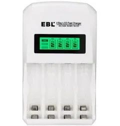 4 Slots EBL Fast Battery Charger For 1/2/3/4 AA Rechargeable Batteries