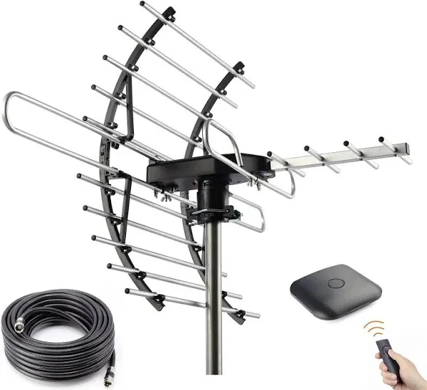 Digital HD TV Antenna, Outdoor/Attic Antenna, 360 Degree Rotation Wireless Remot