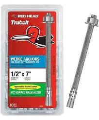 Red Head 1/2 in. x 7 in. Hot Dipped Galvanized Wedge Anchor (10ct