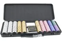 SLOWPLAY Nash 14 Gram Clay Poker Chips Set for 500 Chips With Numbered Values