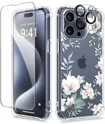 GVIEWIN Marble for iPhone 15 Case, with Screen Protector & Camera Lens Protector, [10FT Military Grade Drop Protection] Slim TPU Phone Case Cover Women for iPhone 15 6.1" 2023 (Star Abyss/Blue)