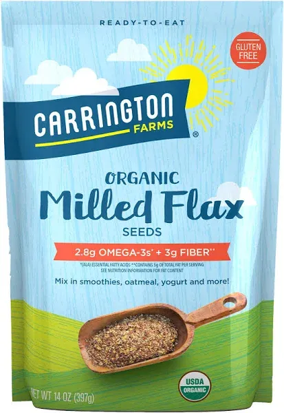 Carrington Farms Organic Milled Flax Seed, Gluten Free, USDA Organic, 14 Ounce