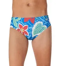 NWT Speedo Vibe Mens Swim Brief Size 30 Tie Dye Blue Green