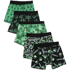 Men's Minecraft Building Video Game 5pk Boys Boxer Briefs Set