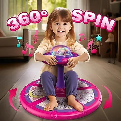 Hot Bee Unicorn LED Sit and Spin Toy