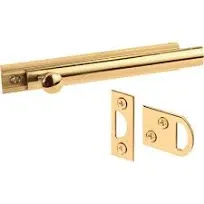 4 in. Surface Bolt, Solid Brass, Polished Brass Finish Single Pack