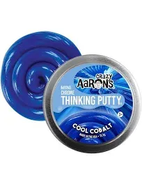 Crazy Aarons Mini Chrome Thinking Putty - Cool Cobalt