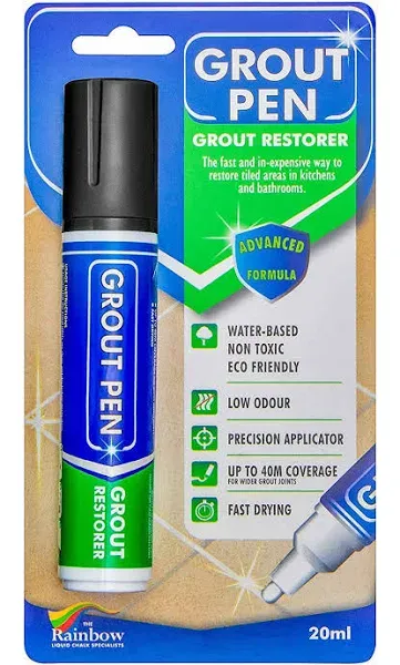 NEW/SEALED RAINBOW GROUT RESTORER PEN 7ml 5mm BLACK