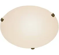 Transglobe Cullen 15 in. 3-Light Oil Rubbed Bronze Flush Mount Frosted Glass