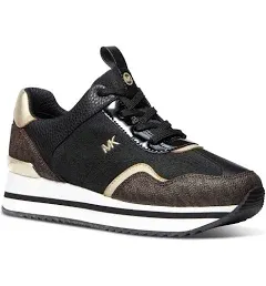 Raina Trainer Blk Brown tech canvas