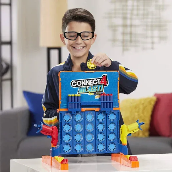 Connect 4 Blast Nerf Hasbro Game 2 Player Includes 2 Blasters 8 Darts  40 Discs