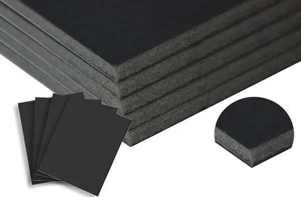 3/16" Black Foam Core Boards 24x36-5 Pack. Many Sizes Available. Acid Free Craft Poster Board for Signs, Buffered Presentations, School, Office and Art Projects