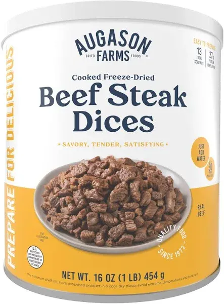 Augason Farms Freeze Dried REAL BEEF Chunks Meat Emergency MRE Storage Food Can