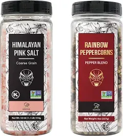 Soeos Himalayan Pink Salt Rainbow Peppercorn Grinder Refills