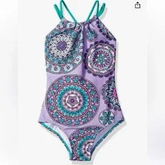 Kanu Surf Girls&#x27; Jasmine Beach Sport Halter One Piece Swimsuit Size 6X