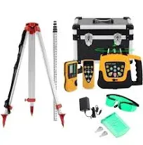 Iglobalbuy Automatic Self Leveling Green Rotary Laser Level 500m Range Kit with 