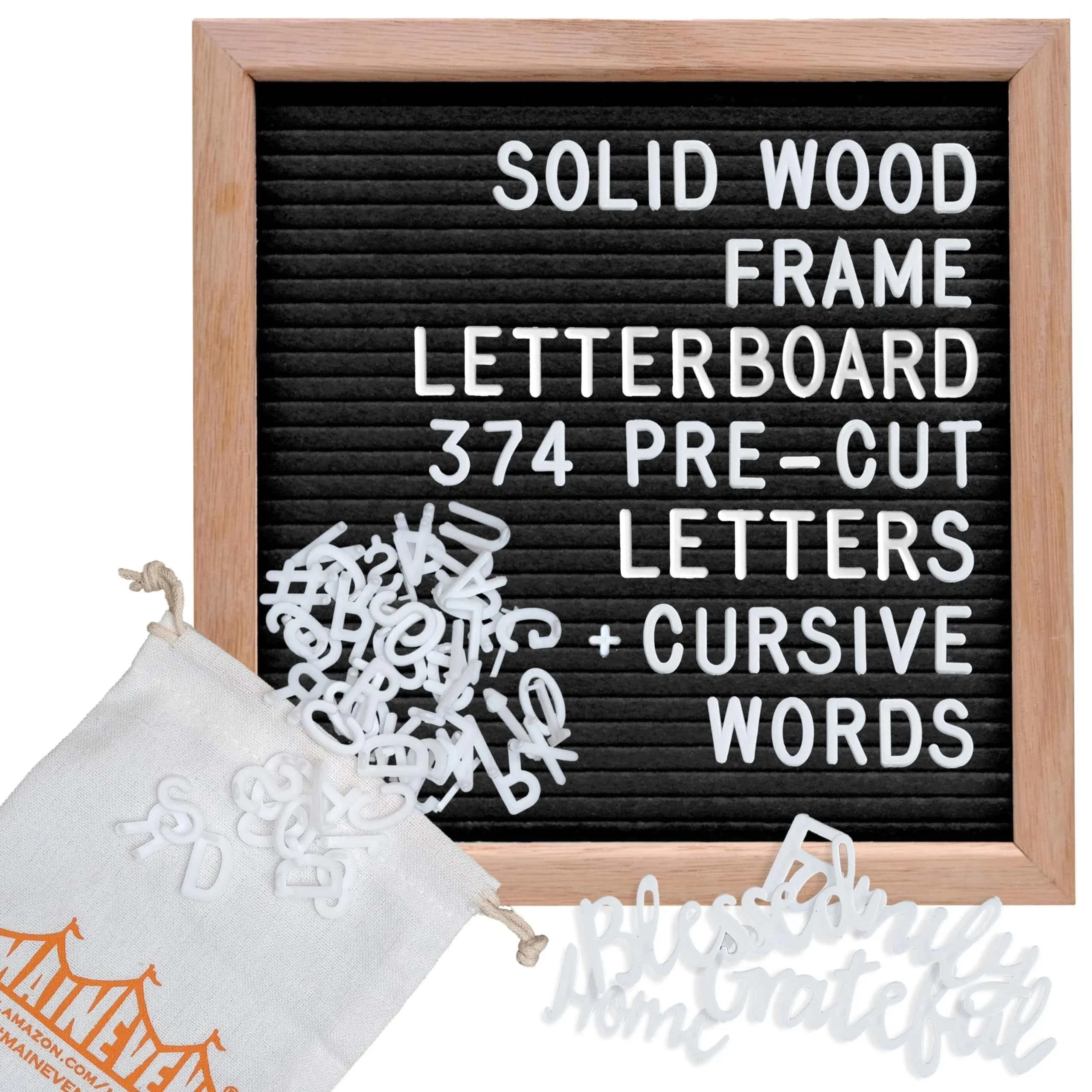 MAINEVENT Wooden Felt Letter Board Sign Board Letters Precut, WiFi Sign, WiFi Password Sign, Changeable Letter Board Baby Announcement, Wo