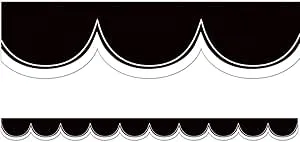 Teacher Created Resources Black with White Scalloped Die-Cut Border Trim