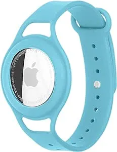 Case-Mate AirTag Bracelet for Kids - Flexible AirTag Case w/Lightweight Silicone Watch Band - Easy to Install Apple AirTag Holder for Kids - Tracker Wristband Strap for Child/Adults/Elders - Blue