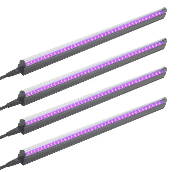 Led Black Light Bar 4 PACK 72W 18W Each 2ft T5 UV Blacklight Tube Glow in The...