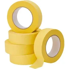 Lichamp 10-Pack Automotive Refinish Masking Tape Yellow 25mm x 50m, Cars Vehicles Auto Body Paint Tape, Automotive Painters Tape Bulk Set