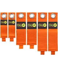 Heavy-Duty Wrap-It Storage Straps (Assorted 6-Pack), Blaze Orange - Garage Organizer and Extension Cord Hanger and Electric Cord Organizers for Garage Gadgets