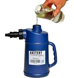 Heavy Duty Battery Filler With Auto Shut And Drip-Free Valve | 2-Quart Capacity Fast And Extra Safe. Battery Filler Bottle For Golf Cart And Automotive Tools. Avoid The Mess When Serving Your Units