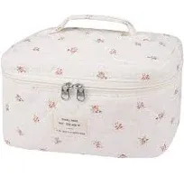 Large Makeup Bag, Cute Cosmetic Bag for Women Girls, Floral Coquette Aesthetic T