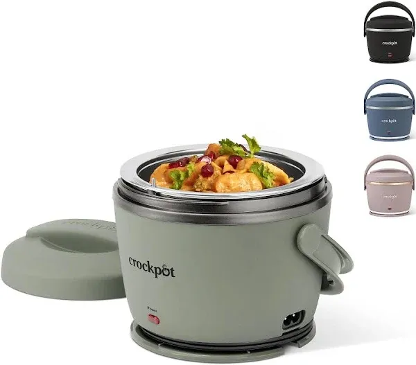 Crockpot Electric Lunch Box, Portable Food Warmer for On-the-Go Moonshine Green