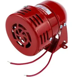 Sydien Motor Siren Red 1Pc AC 110V 114dB Industry Electric Motor Alarm Driven Siren, Horn Sound Buzzer Alarm Bell for Home, Industries, Stores and Security Alarm System