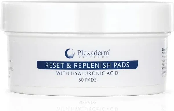 Plexaderm Skincare Reset &amp; Replenish 50 Pads w/ Hyaluronic Acid, Hydrating, SEAL