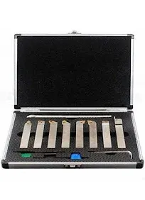 OSCARBIDE 9 Pieces/Set 1/2&#034;Shank Nickel Plated Indexable Lathe Turning Tool H...