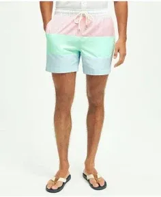 Brooks Brothers Montauk Colorblock Swim Trunks