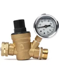 COVNA DN25 1 inch Lead-Free Brass Low Pressure RV Water pressure regulator Adjustable Adjustable Valve with Inlet Screen Filter