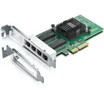 Gigabit 4 Port NIC with Intel I350-AM4 Chip, Quad SFP Ports 1Gb Network Card Compare to Intel I350-F4 NIC, PCI Express 2.1 X4, Ethernet Card with Low Profile for Windows/Windows Server/Linux