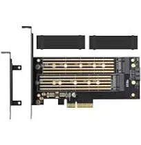 Dual M.2 PCIE Adapter，M.2 SSD NVME M Key and SATA B Key Adapter with Heatsink...