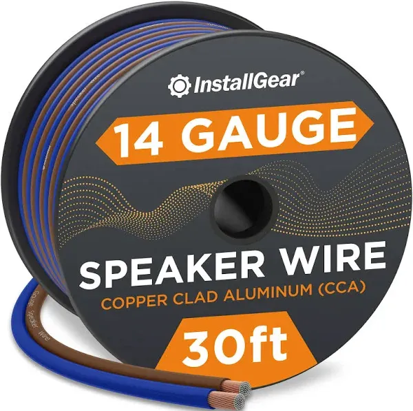 InstallGear 14 Gauge Speaker Wire Cable 30 Foot - 14 AWG True Spec and Soft T...