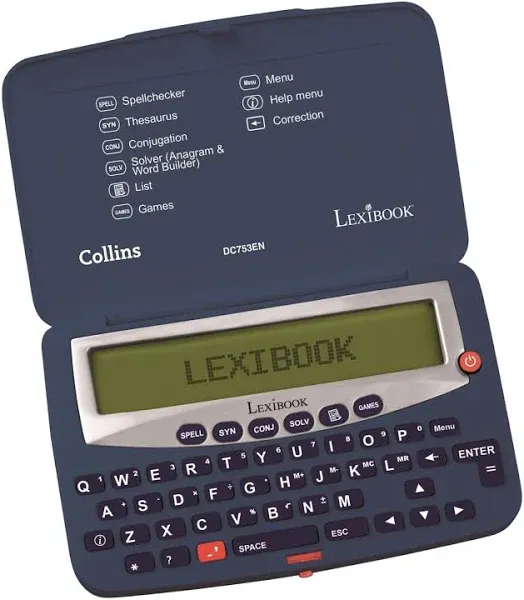 LEXIBOOK COLLINS ELECTRONIC POCKET SPELL CHECKER THESAURUS ANAGRAM SOLVER