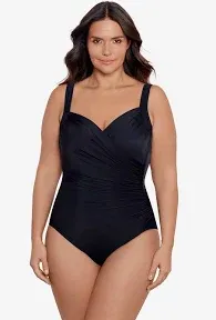 Miraclesuit Women's Plus Size Swimwear Solid Sanibel Sweetheart Neckline One Piece Swimsuit