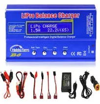 Hobby Fans B6 Mini Professional Balance Charger/Discharger with Power Supply for 1S-6S LiPo Lilon Life NiCd NiMh Pb RC Battery