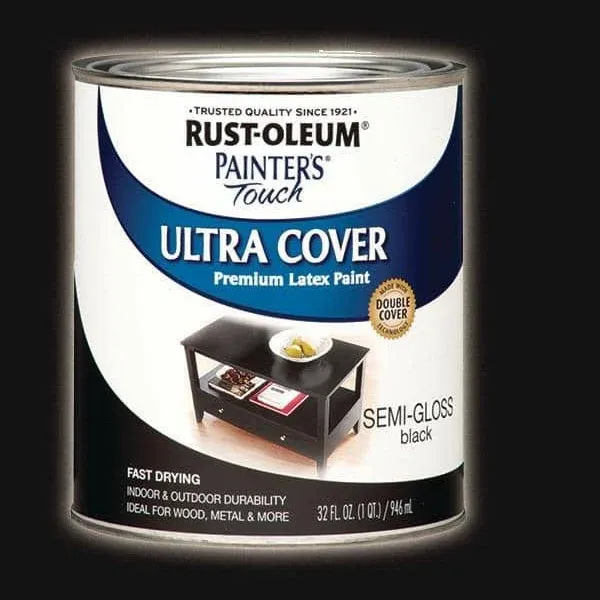 Rust-Oleum Painters Touch Ultra Cover Gloss Kona Brown Water-Based Paint Exterior and Interior 8 oz