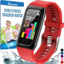 Inspiratek Kids Fitness Tracker for Girls and Boys Age 5-16 (4 Colors)- Waterproof Fitness Watch for Kids with Heart Rate Monitor, Sleep Monitor,