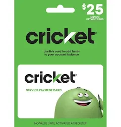 Cricket Wireless Prepaid Refill Card