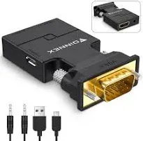 FOINNEX 1080P Male VGA to Female HDMI Converter for Desktop, Laptop, Projector 