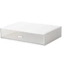 Desk Organizer with Storage Drawers Stackable , Plastic, White Great for Offi...