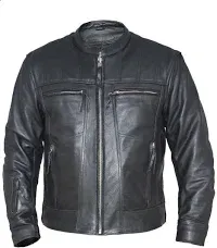 Vance Leather Men's Racer Jacket with Vents