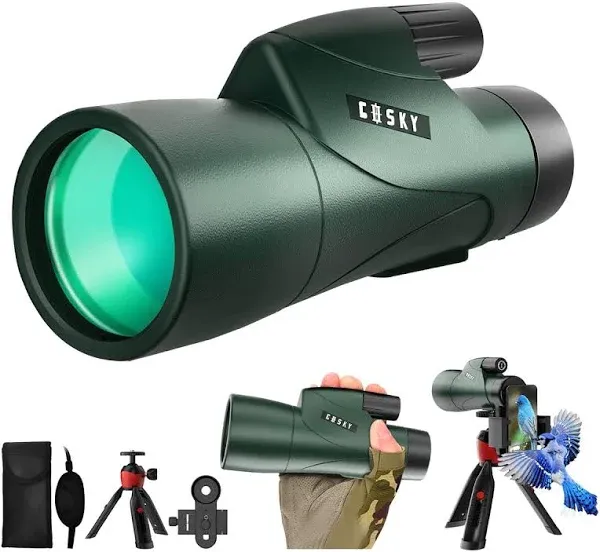 Gosky 12x55 HD Monocular Telescope with BAK4 Prism & FMC Lens, Lightweight with Smartphone Adapter - For Bird Watching, Hunting, Hiking, Traveling