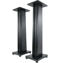 2) Rockville SS36B Premium Black Wood Grain 36&#034; Home Speaker Stands Up to 100Lbs