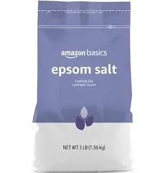 Amazon Basics Epsom Salt Soaking Aid, Lavender Scented, 3 Pound, 1-Pack (Previously Solimo)