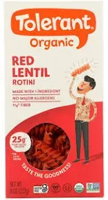 Tolerant Pasta Red Lentil Rotini Organic